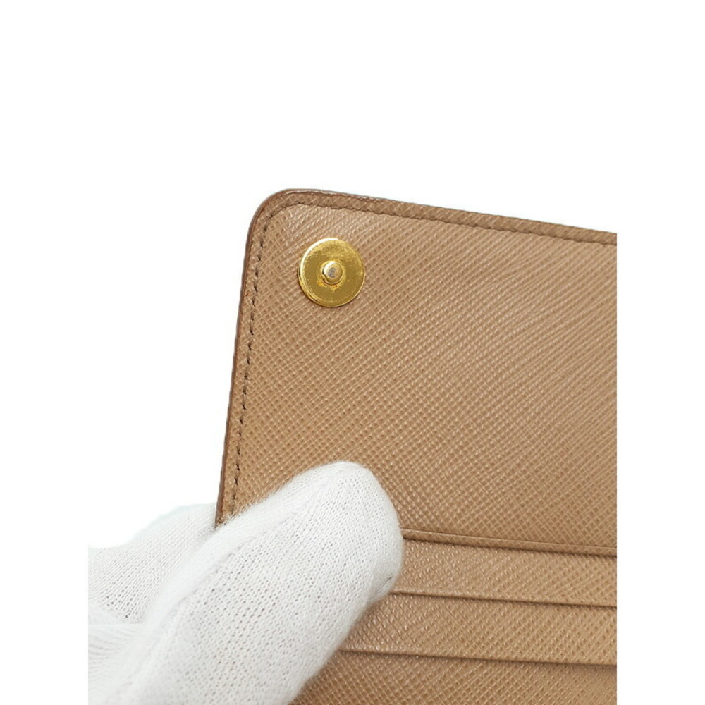 Prada White Saffiano Leather Shoulder Bag Brown - Picture 8 of 9